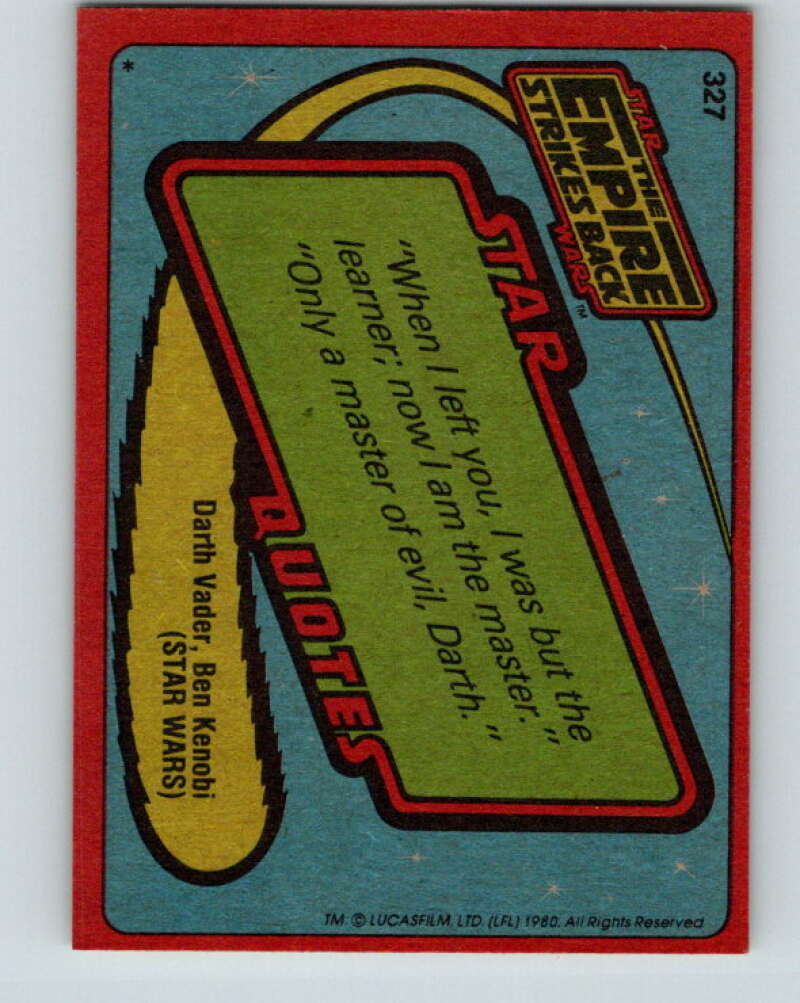 1980 Topps The Empire Strikes Back #327 Rebel Snowspeeders Zero In!   V43941