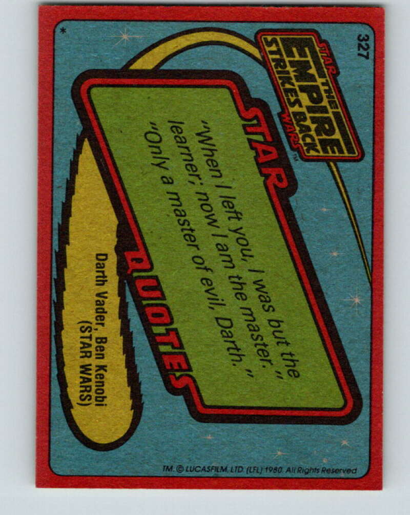 1980 Topps The Empire Strikes Back #327 Rebel Snowspeeders Zero In!   V43942