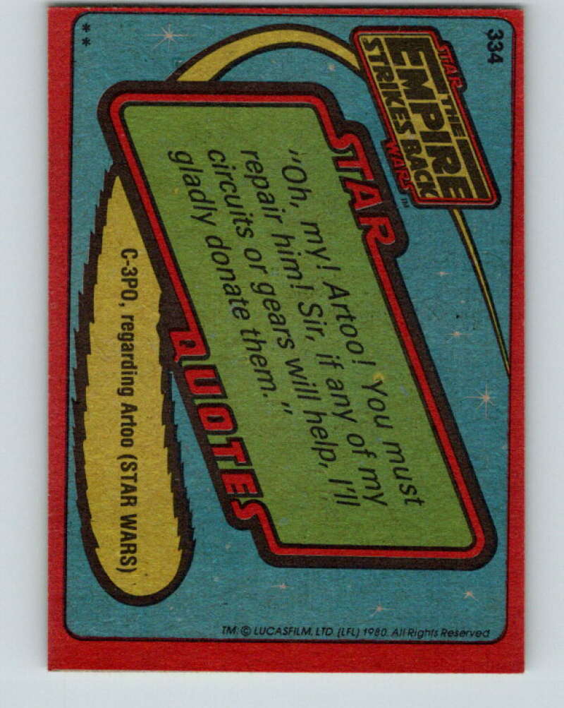 1980 Topps The Empire Strikes Back #334 The Asteroid Chase   V43976