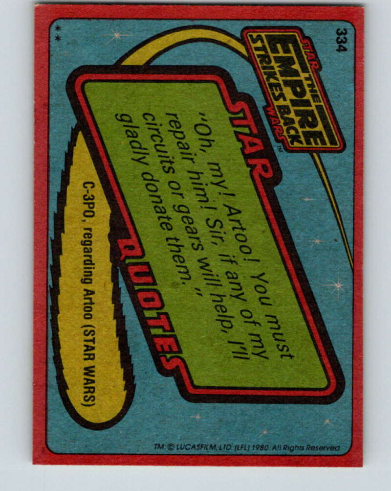 1980 Topps The Empire Strikes Back #334 The Asteroid Chase   V43977