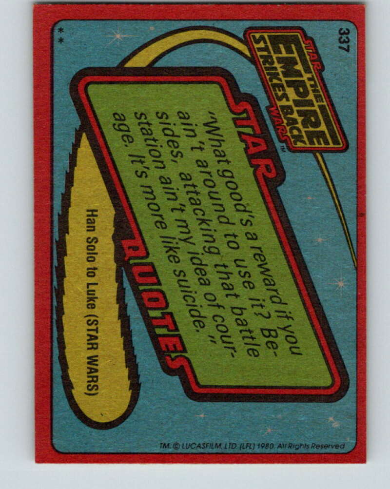 1980 Topps The Empire Strikes Back #337 Beauty of Bespin   V43984