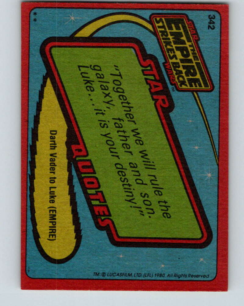 1980 Topps The Empire Strikes Back #342 Cloud City Reactor Shaft   V44011