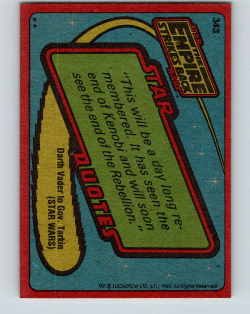 1980 Topps The Empire Strikes Back #343 Yoda's Home   V44016