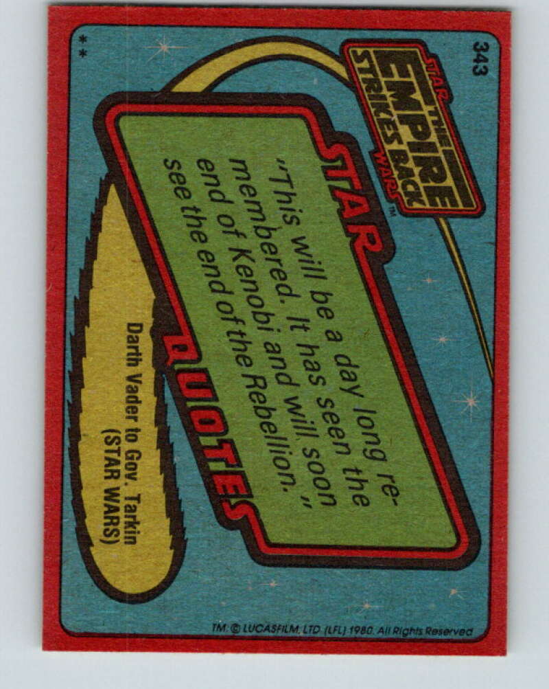 1980 Topps The Empire Strikes Back #343 Yoda's Home   V44018