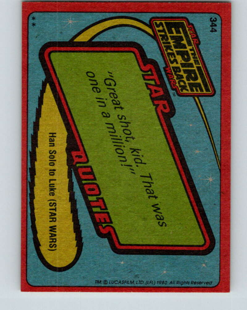 1980 Topps The Empire Strikes Back #344 Escape from Bespin   V44024