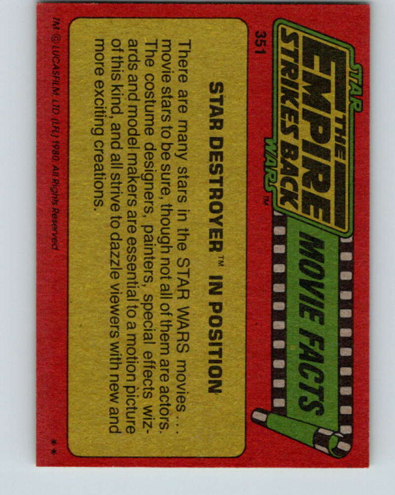 1980 Topps The Empire Strikes Back #351 Star Destroyer Model   V44063