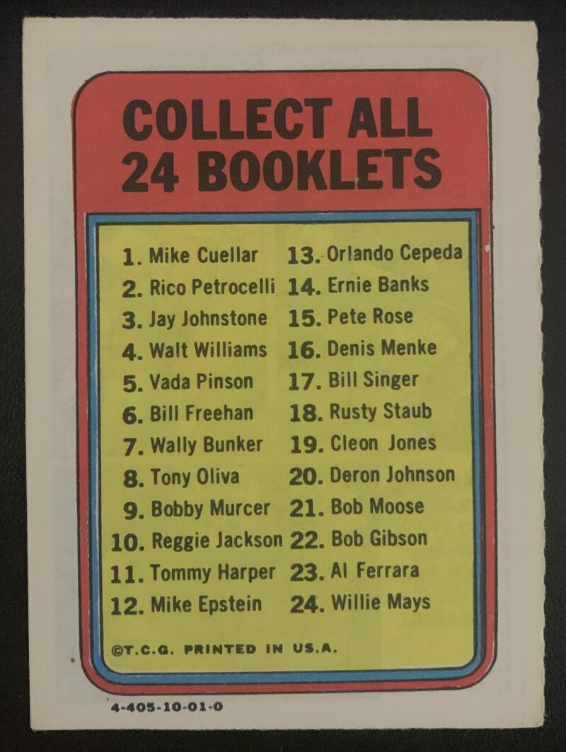 1970 Topps/OPC MLB Baseball Booklets #5 The VADA PINSON Story V44079