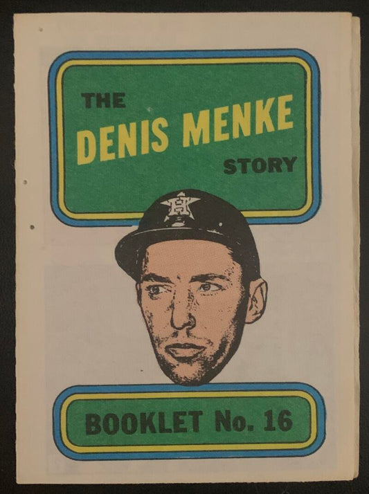 1970 Topps/OPC MLB Baseball Booklets #16 The DENIS MENKE Story V44095