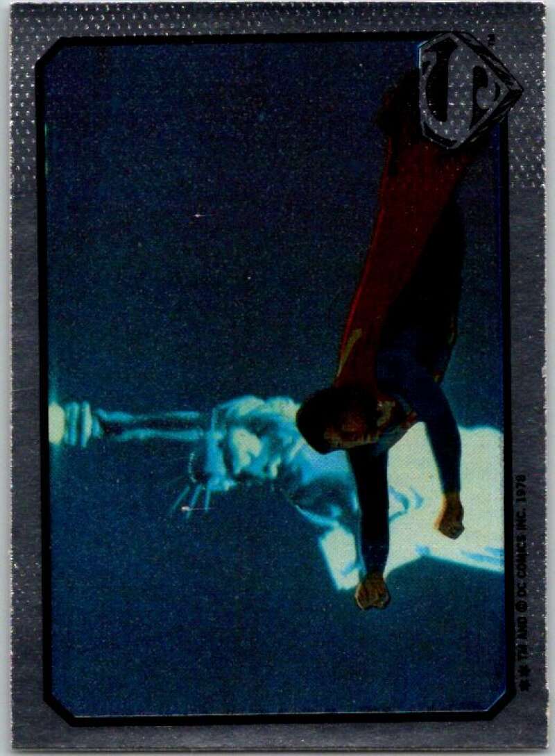 1978 Topps Superman Foil Stickers #FS-15 Flying by Statue of Liberty   V44155