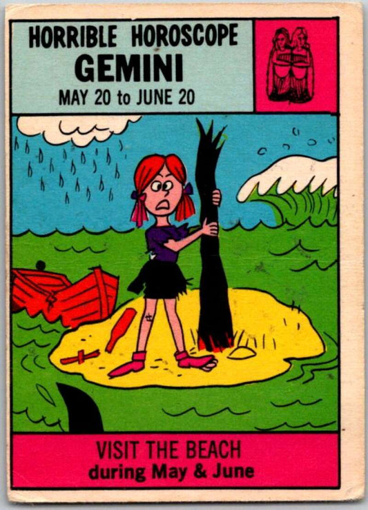 1972 Horrible Horoscopes #27 Gemini, Visit the Beach  V44234