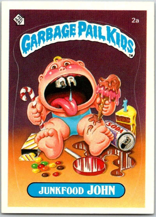 1985 Topps Garbage Pail Kids Series 1 #2a Junkfood John   V44261