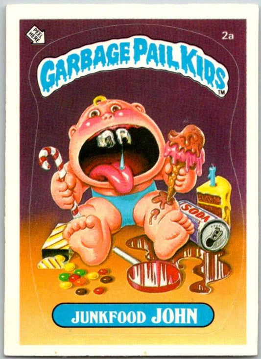 1985 Topps Garbage Pail Kids Series 1 #2a Junkfood John   V44263