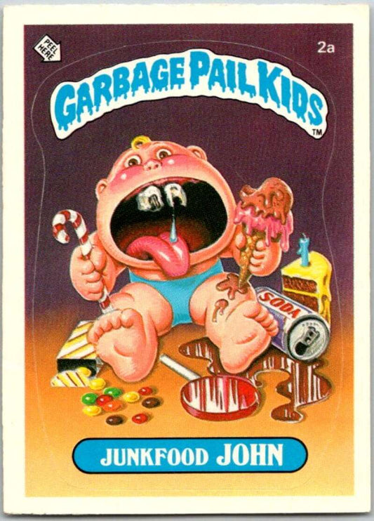 1985 Topps Garbage Pail Kids Series 1 #2a Junkfood John   V44264