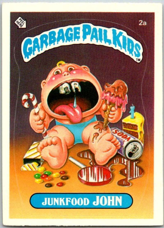 1985 Topps Garbage Pail Kids Series 1 #2a Junkfood John   V44265