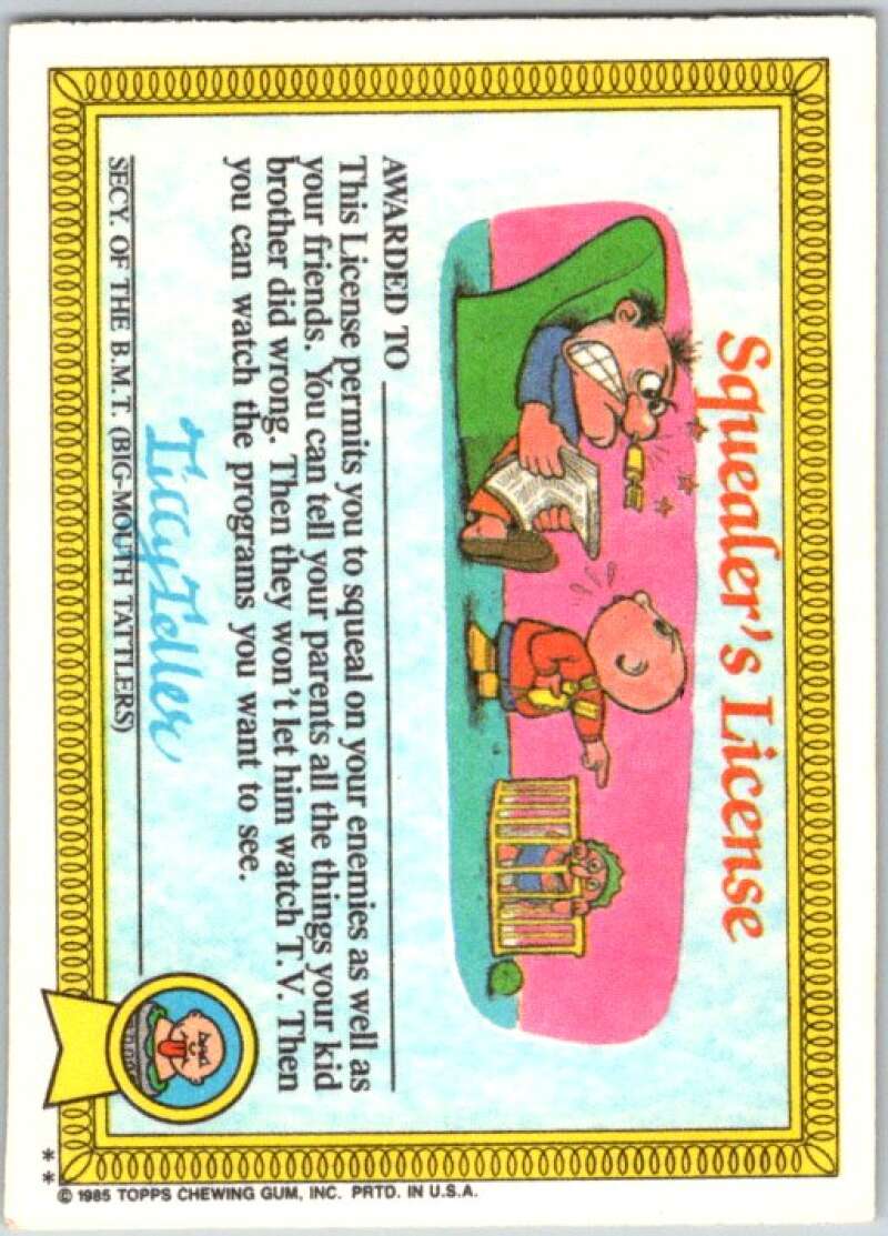 1985 Topps Garbage Pail Kids Series 1 #4b Electric Bill   V44288