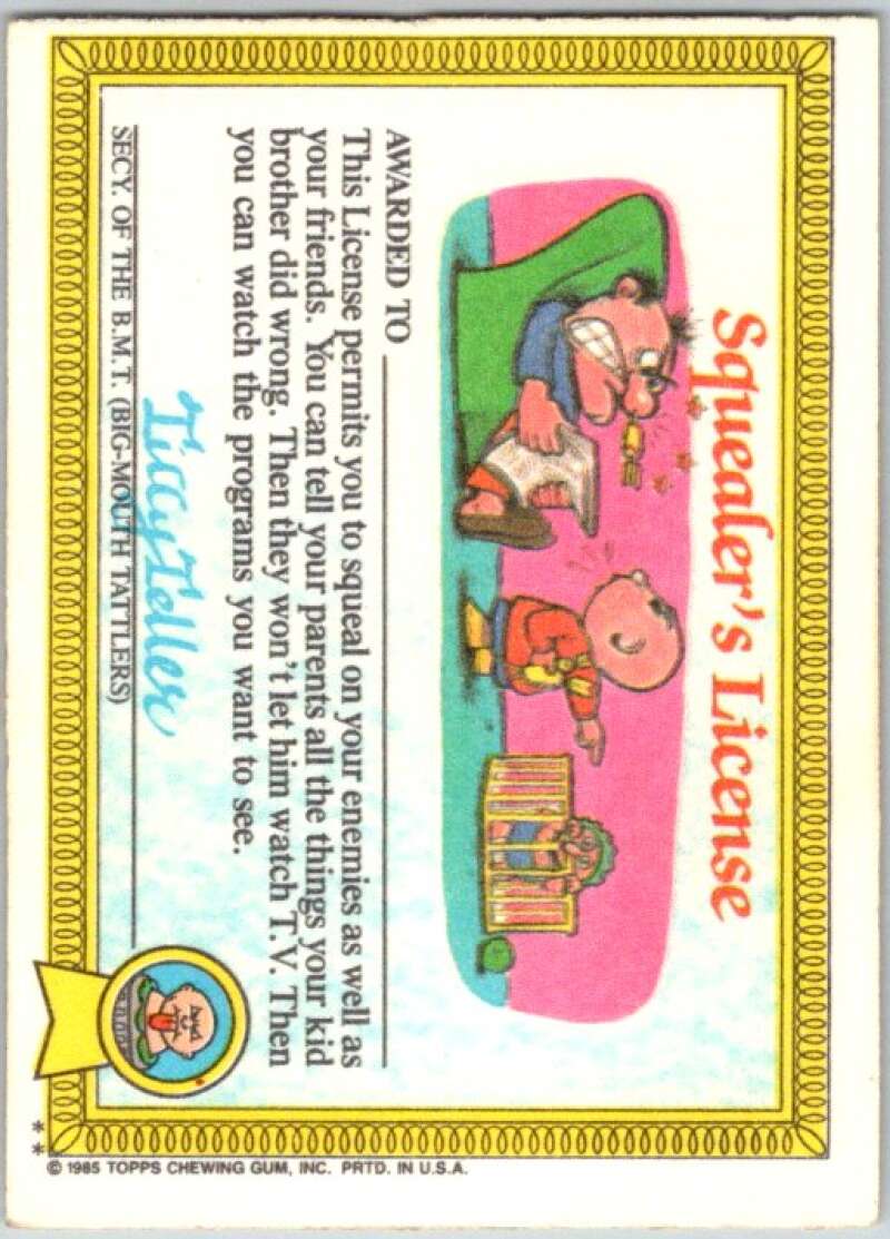 1985 Topps Garbage Pail Kids Series 1 #4b Electric Bill   V44289