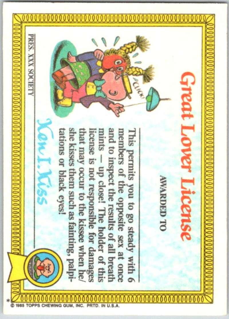 1985 Topps Garbage Pail Kids Series 1 #14a Potty Scotty   V44389