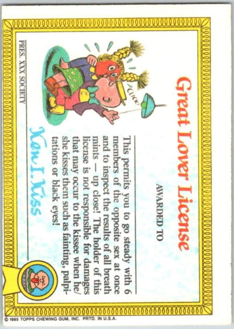1985 Topps Garbage Pail Kids Series 1 #14b Jason Basin   V44396