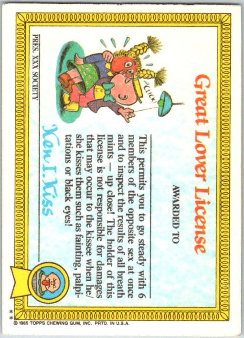 1985 Topps Garbage Pail Kids Series 1 #14b Jason Basin   V44397