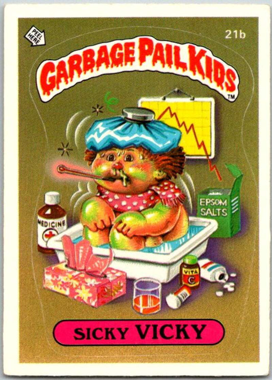 1985 Topps Garbage Pail Kids Series 1 #21b Sicky Vicky   V44457