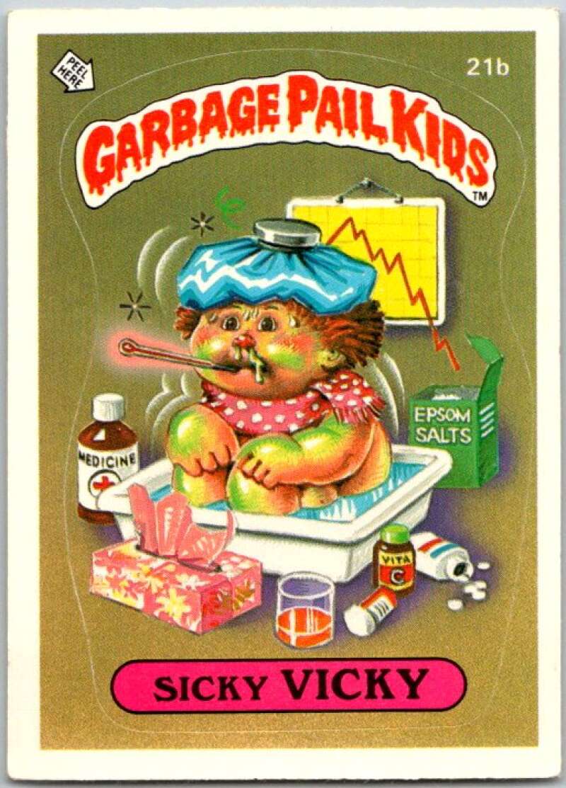 1985 Topps Garbage Pail Kids Series 1 #21b Sicky Vicky   V44459