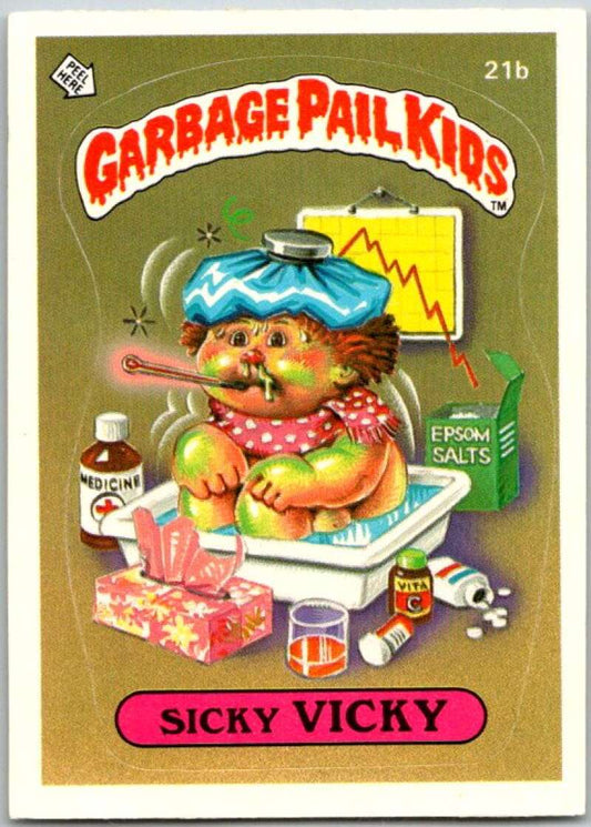 1985 Topps Garbage Pail Kids Series 1 #21b Sicky Vicky   V44460