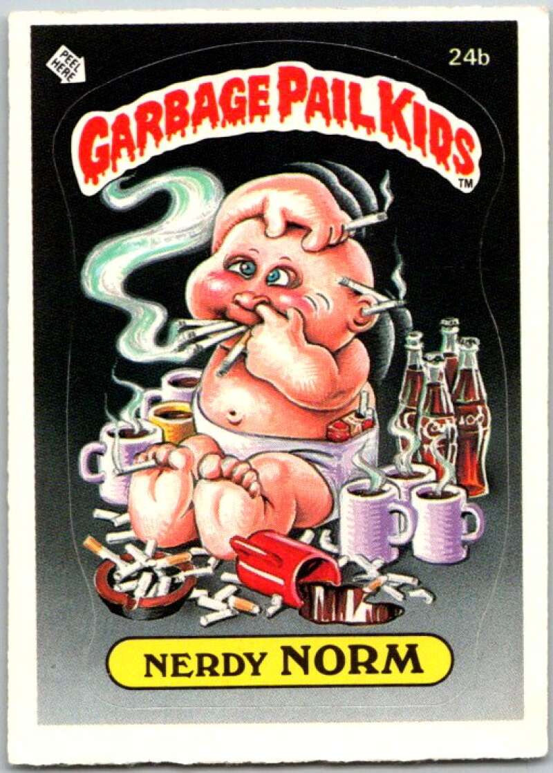 1985 Topps Garbage Pail Kids Series 1 #24b Nerdy Norm   V44496