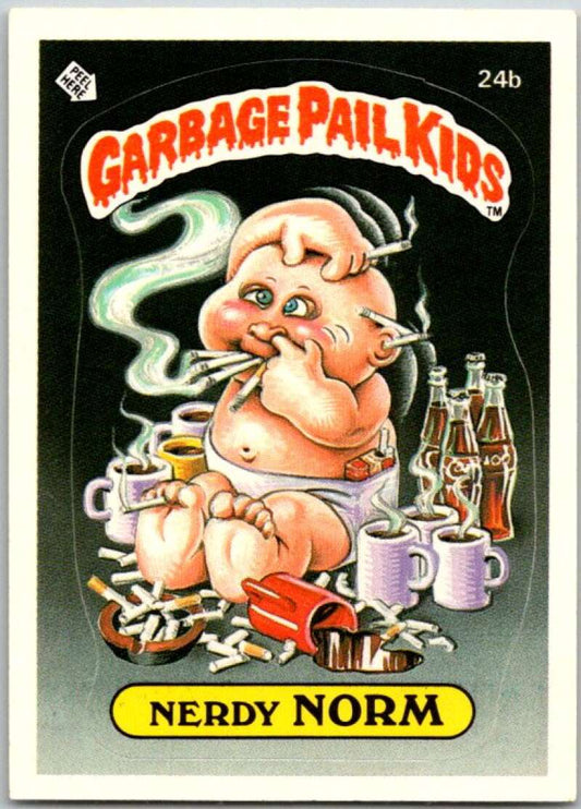 1985 Topps Garbage Pail Kids Series 1 #24b Nerdy Norm   V44497