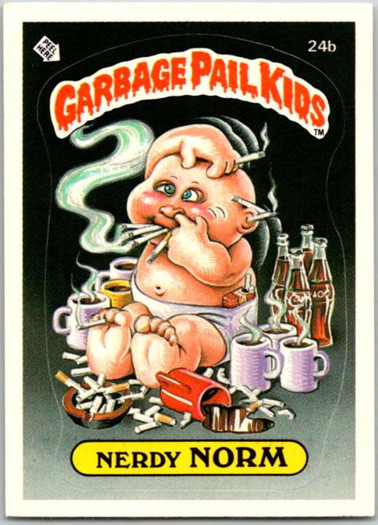1985 Topps Garbage Pail Kids Series 1 #24b Nerdy Norm   V44498