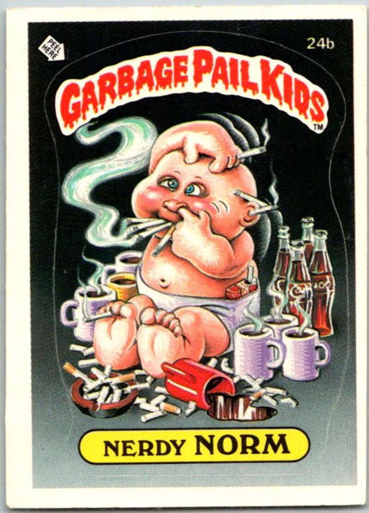 1985 Topps Garbage Pail Kids Series 1 #24b Nerdy Norm   V44499