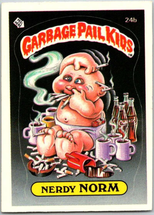 1985 Topps Garbage Pail Kids Series 1 #24b Nerdy Norm   V44500