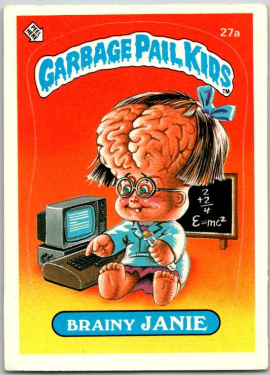 1985 Topps Garbage Pail Kids Series 1 #27a Brainy Janie   V44526