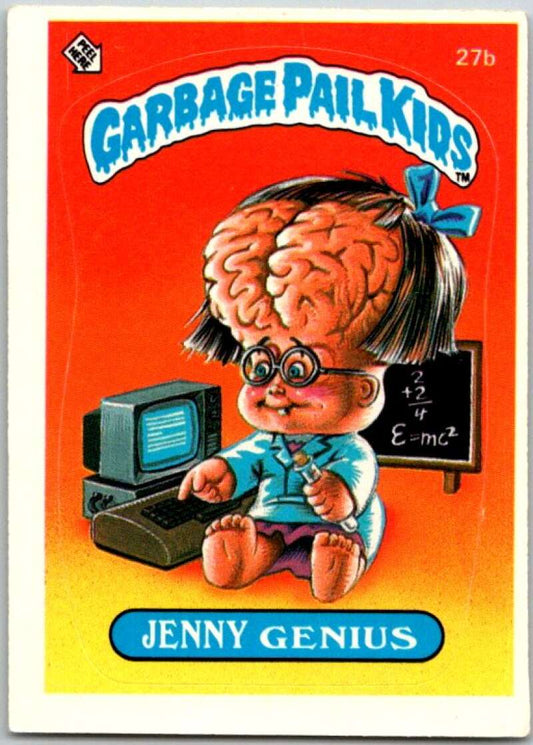 1985 Topps Garbage Pail Kids Series 1 #27b Jenny Genius   V44527