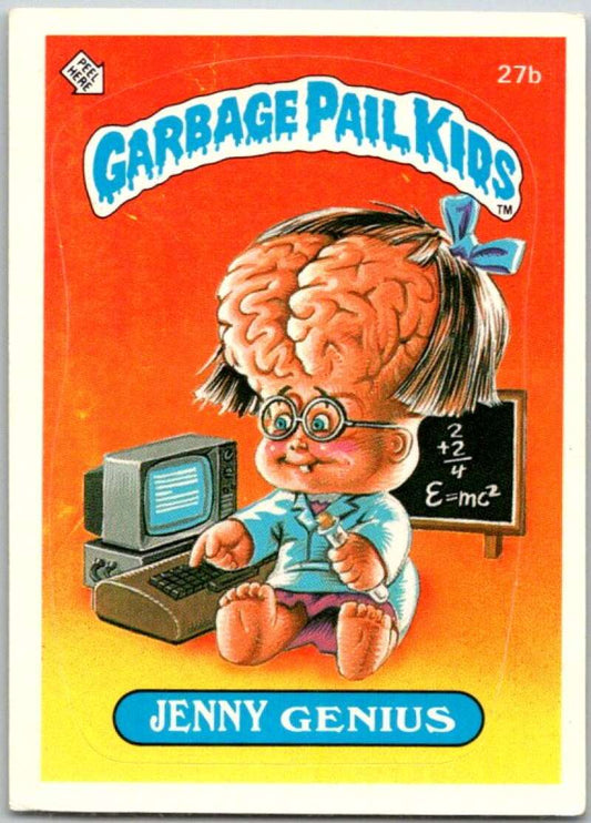 1985 Topps Garbage Pail Kids Series 1 #27b Jenny Genius   V44528