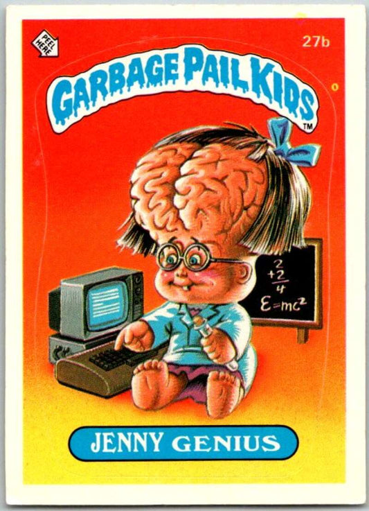 1985 Topps Garbage Pail Kids Series 1 #27b Jenny Genius   V44530