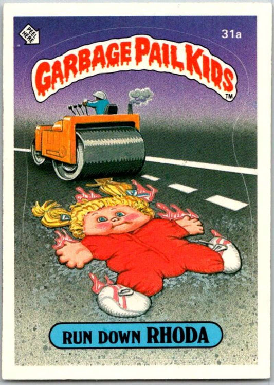 1985 Topps Garbage Pail Kids Series 1 #31a Run Down Rhoda   V44577