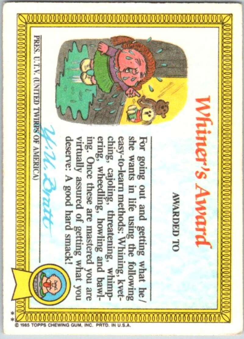 1985 Topps Garbage Pail Kids Series 1 #32b Chilly Millie   V44590