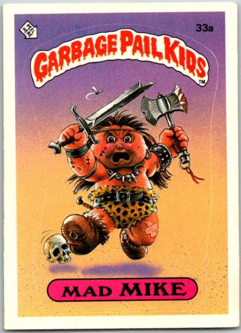 1985 Topps Garbage Pail Kids Series 1 #33a Mad Mike   V44593