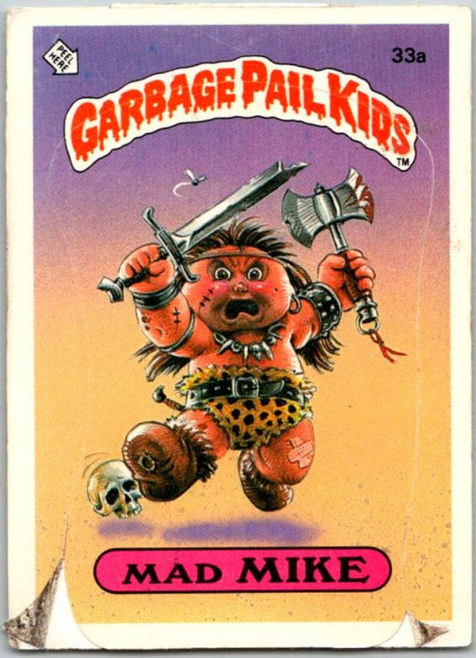 1985 Topps Garbage Pail Kids Series 1 #33a Mad Mike   V44595