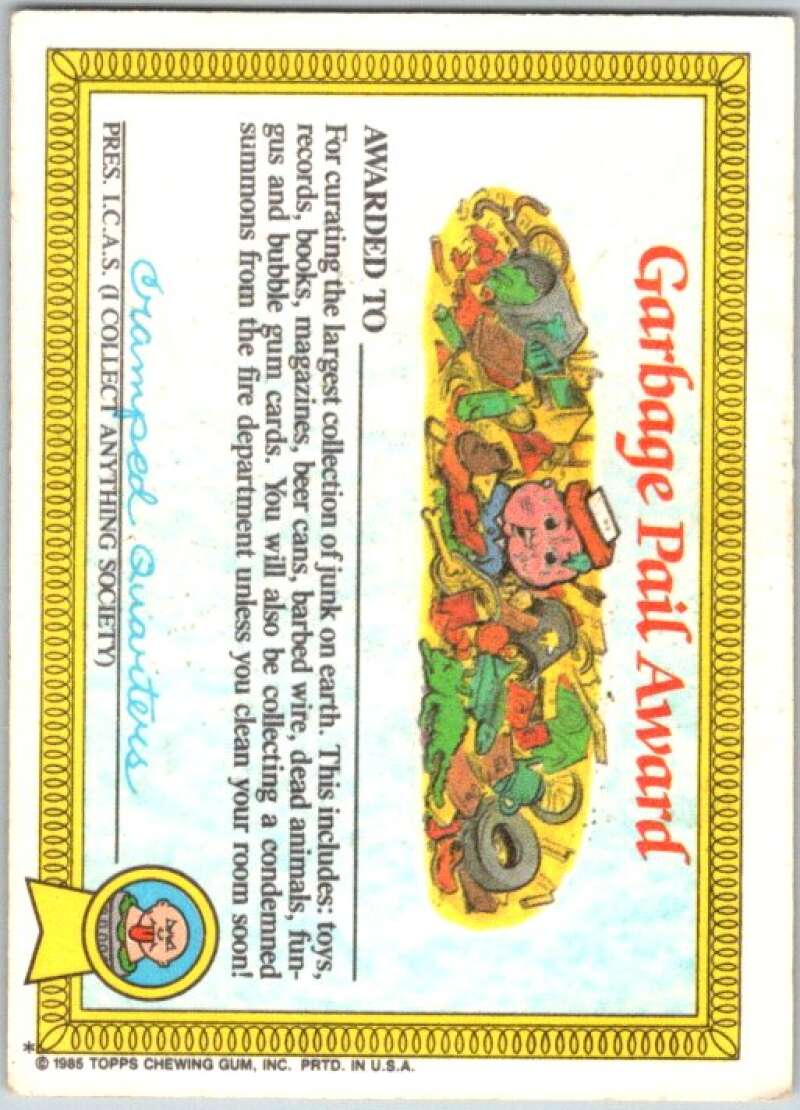 1985 Topps Garbage Pail Kids Series 1 #34a Kim Kong   V44599