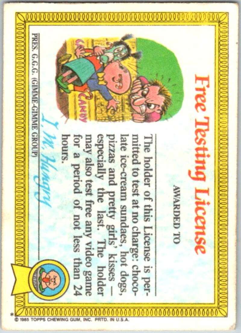 1985 Topps Garbage Pail Kids Series 1 #39a Buggy Betty   V44651