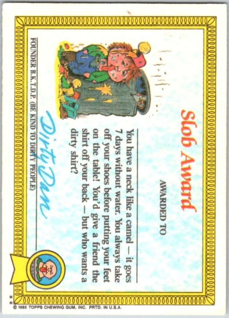 1985 Topps Garbage Pail Kids Series 1 #41b Joltin' Joe   V44675