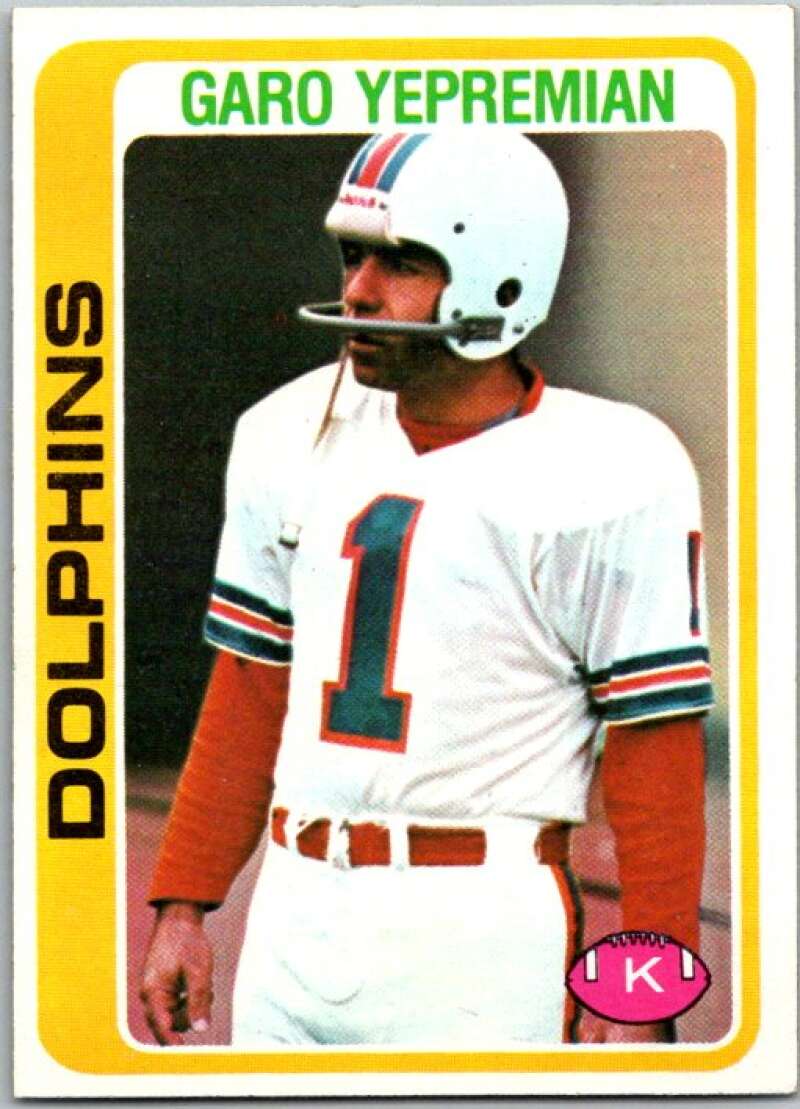 1978 Topps Football #425 Garo Yepremian  Miami Dolphins  V44797