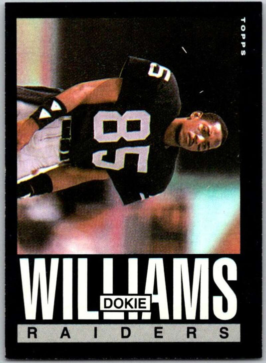 1985 Topps Football #298 Dokie Williams RC Rookie Raiders  V44808