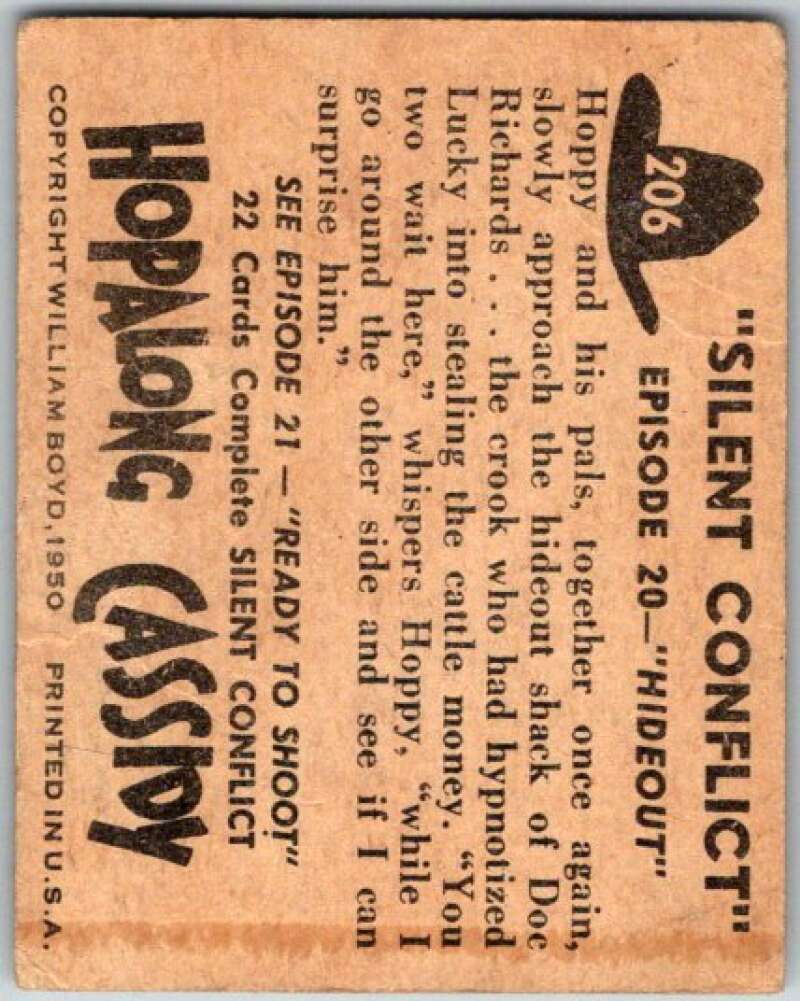 1950 Topps Hopalong Cassidy #206 Hideout   V44822