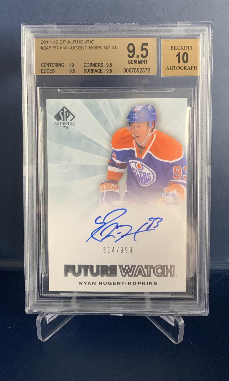 2011-12 SP Authentic #248 Ryan Nugent-Hopkins Auto RC Rookie 614/999 BGS 9.5