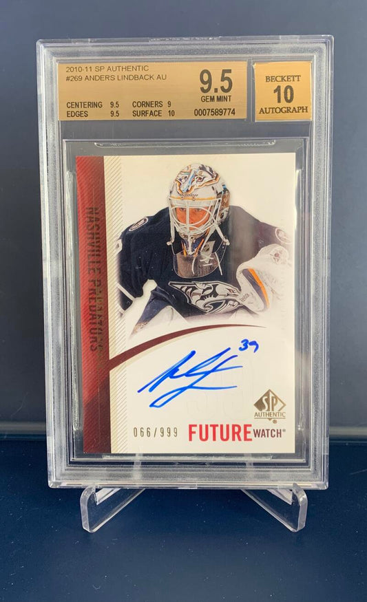 2010-11 SP Authentic #269 Anders Lindback Auto RC Rookie 66/999 BGS 9.5