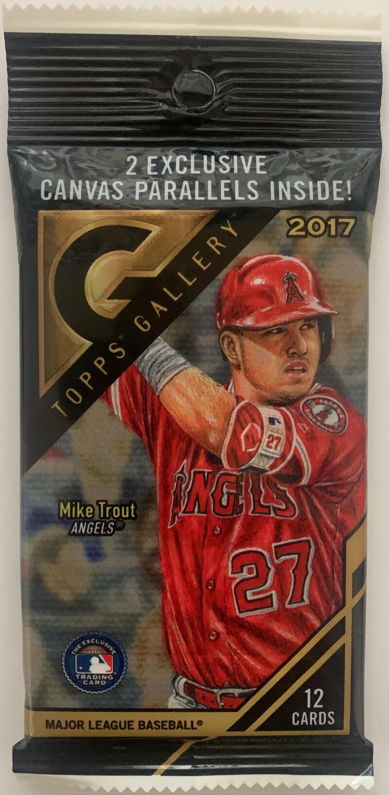 2017 Topps Gallery Baseball Factory Sealed 12 Card Pack - 2 Exclusive Canvas