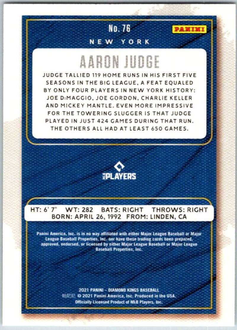 2021 Panini Diamond Kings #76 Aaron Judge  New York Yankees