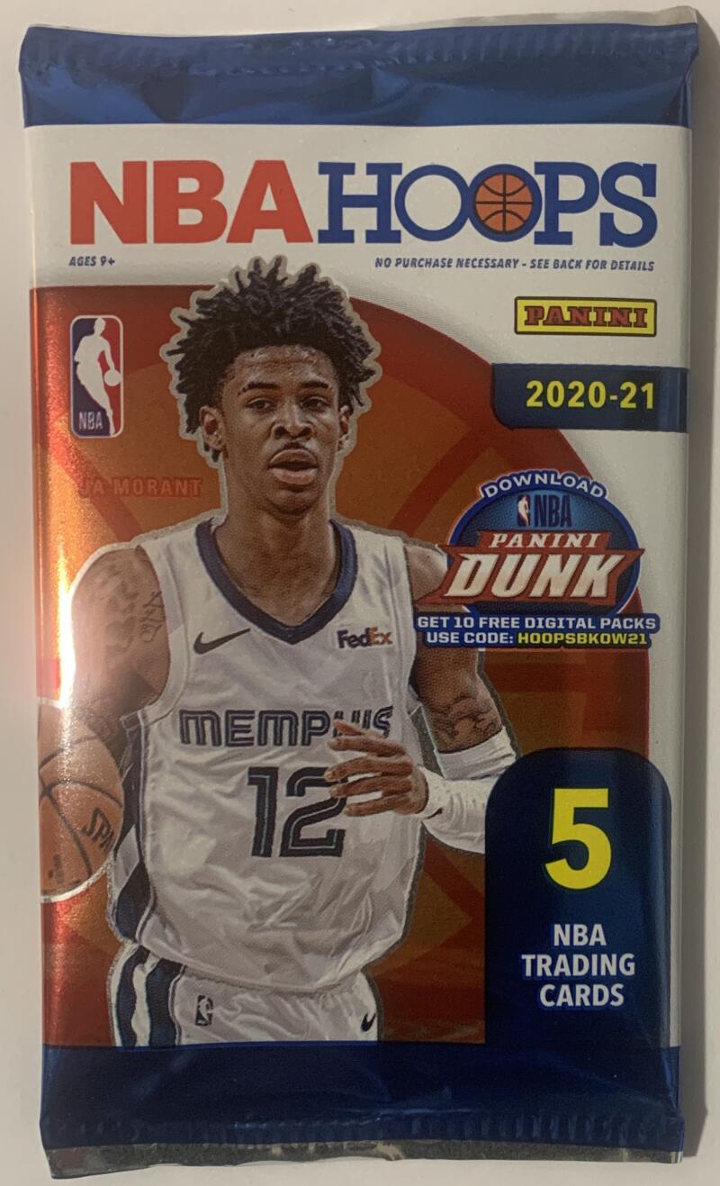 2020-21 Panini NBA Hoops Basketball Trading Cards Pack